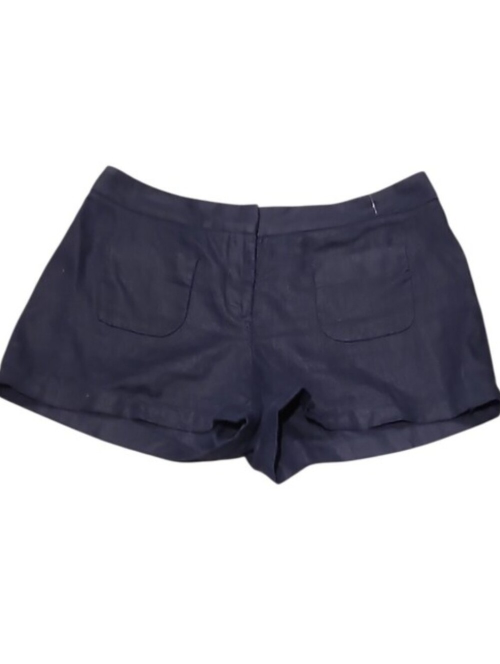Club Monaco Navy Blue Front-Pocket Linen Shorts Womens Size 2
